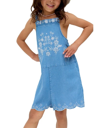 Raffya Kids Rachel Scalloped Hem Embroidered Romper
