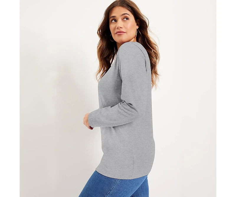 June + Vie Women's June + Vie Long-Sleeve Crewneck One + Only Tee