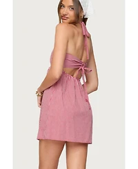 Edikted Women's Rina Gingham Halter Mini Dress