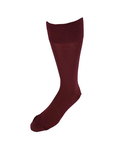 Trafalgar Men's Jasper Mercerized Cotton Ribbed Mid-Calf Solid Color Socks