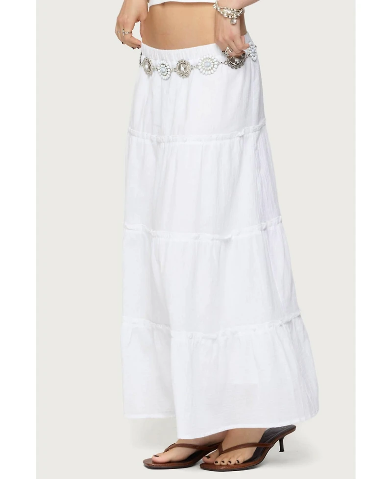 Edikted Women's Charlotte Tiered Maxi Skirt