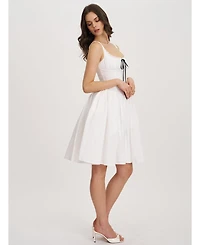 Miss Circle Women's Madison Cotton Eyelet Square Neck Midi Dress