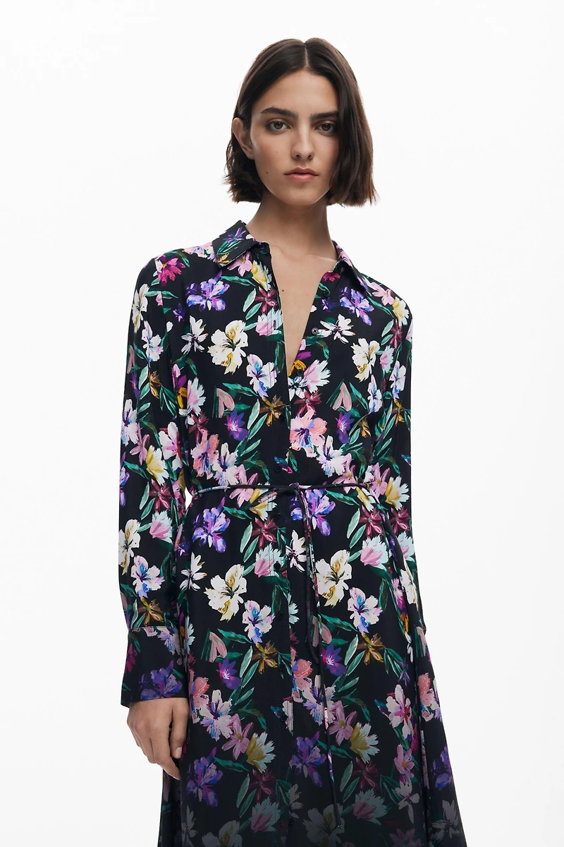 Desigual Women's Gradient floral shirt dress