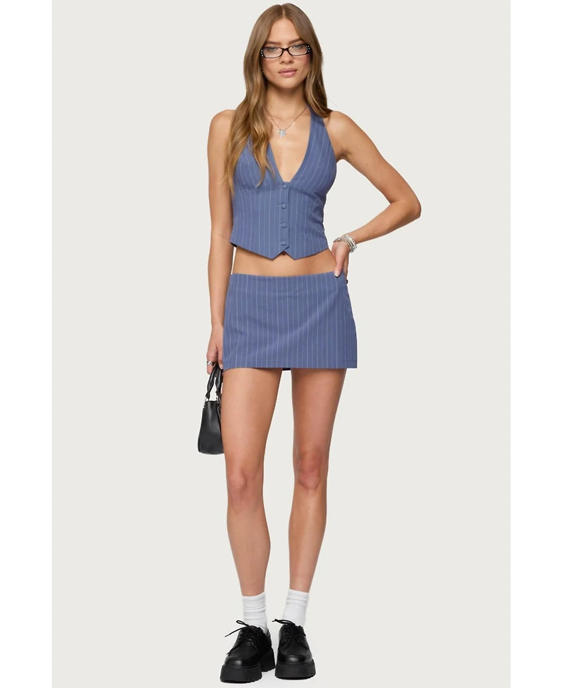 Edikted Women's Frankey Pinstripe Mini Skort