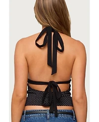 Edikted Women's Ginny Mixed Polka Dot Halter Top