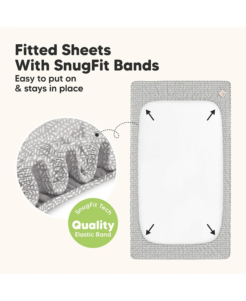 KeaBabies Waterproof Crib Sheets for Boys, Girls, 2pk Baby Fitted Crib Sheet, Waterproof Crib Mattress Protector Sheets