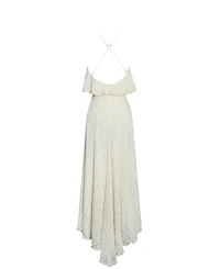 Miss Circle Women's Idra Lace Trim Sleeveless Crochet Midi Trailing Dress