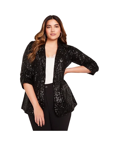 June + Vie Women's Sequin Blazer