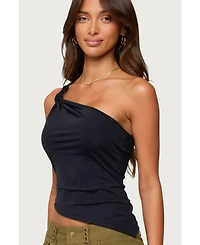 Edikted Women's Knotted One Shoulder Asymmetric Top