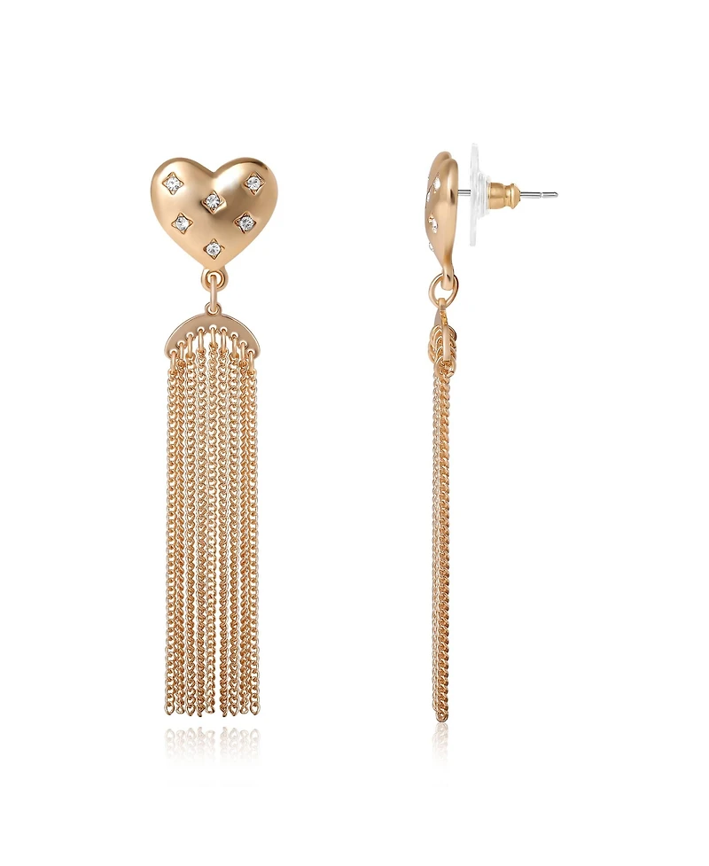 BCBGeneration Tassel Heart Drop Earrings