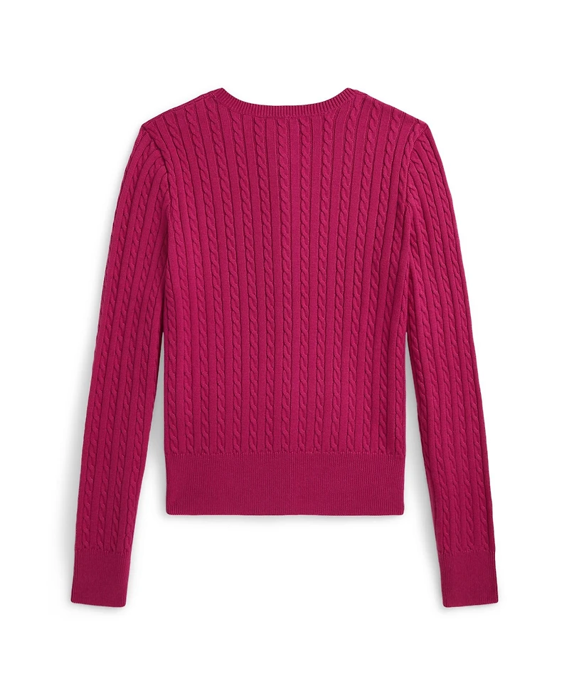 Polo Ralph Lauren Girls 7-16 Mini-Cable Cotton Cardigan