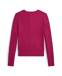Polo Ralph Lauren Girls 7-16 Mini-Cable Cotton Cardigan