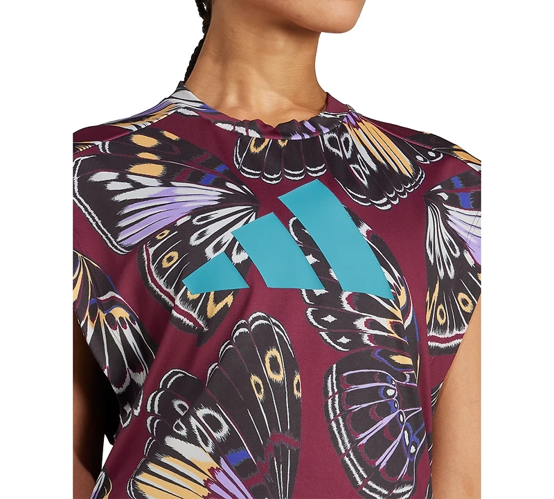 adidas Women's Farm Butterfly-Print Top