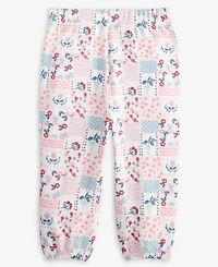 First Impressions Baby Girls Patchwork Floral-Print Fleece Pants, Exclusively at Macy's