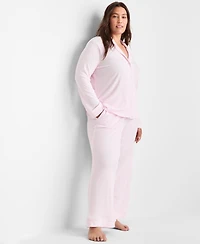 State of Day Women's 2-Pc. Packaged Ribbed Notched-Collar Pajamas Set Xs-3X, Created for Macy's