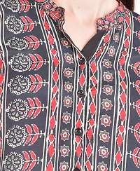 Raas Women's Muslin Silk Button-Up Top
