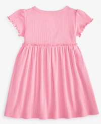 First Impressions Baby Girls Short-Sleeve Solid Pointelle Dress