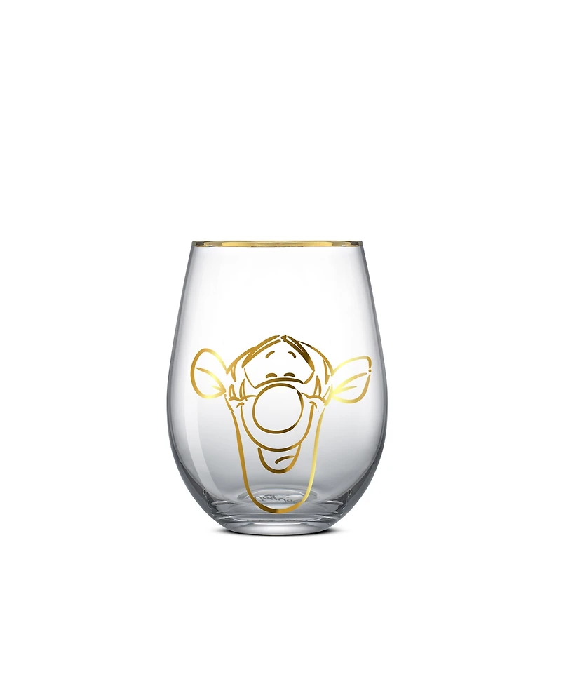 JoyJolt Pooh Spirits Hero Faces Stemless Drinking Glasses, Set of 4