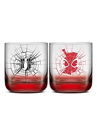 JoyJolt Spider-Man Webbed Hero Short Glasses, Set of 2