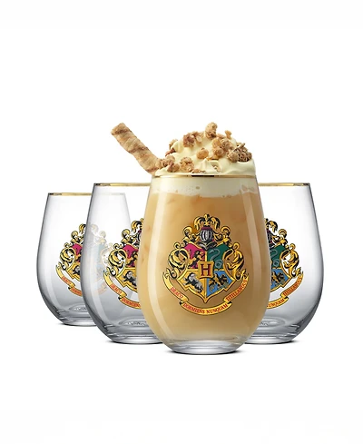JoyJolt Hogwarts Heritage Stemless Drinking Glasses, Set of 4