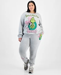 Love Tribe Trendy Plus Grinch Wreath Graphic Sweatpants