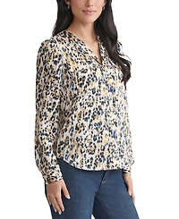 Jones New York Petite Printed Utility Blouse