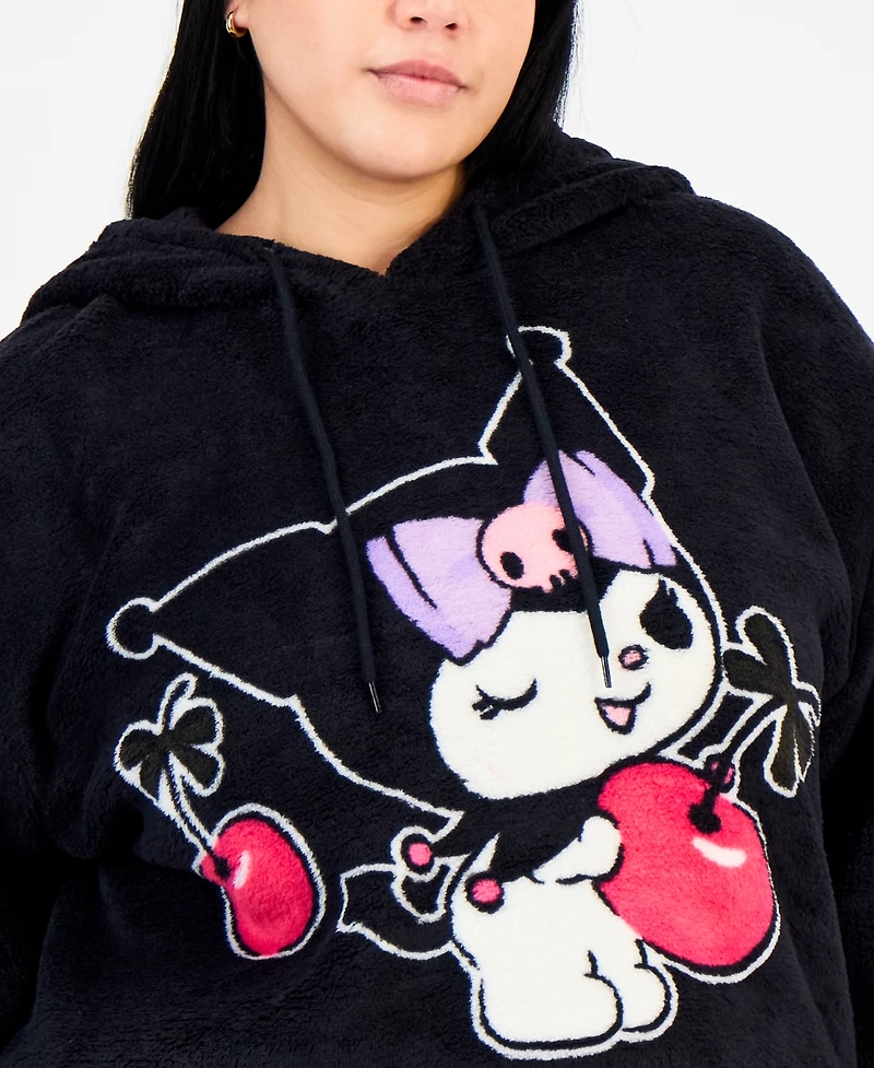 Love Tribe Trendy Plus Kuromi Fleece Pullover Hoodie