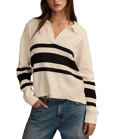 Lucky Brand Women's Rugby Polo Long-Sleeve Sweater