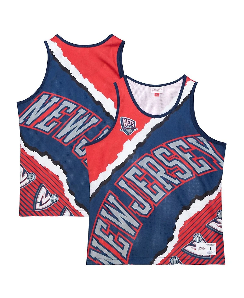 Mitchell & Ness Men's Navy New Jersey Nets Jumbotron 2.0 Sublimated Tank Top