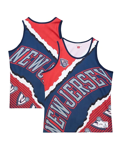 Mitchell & Ness Men's Navy New Jersey Nets Jumbotron 2.0 Sublimated Tank Top