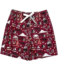 Wes & Willy Big Boys and Girls Garnet Florida State Seminoles Luau Swim Trunks