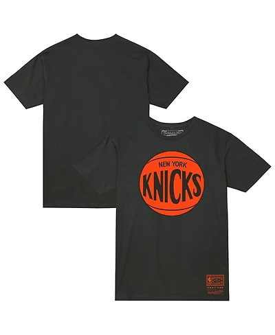 Mitchell & Ness Men's and Women's Heather Charcoal New York Knicks Hardwood Classics Mvp Logo T-Shirt