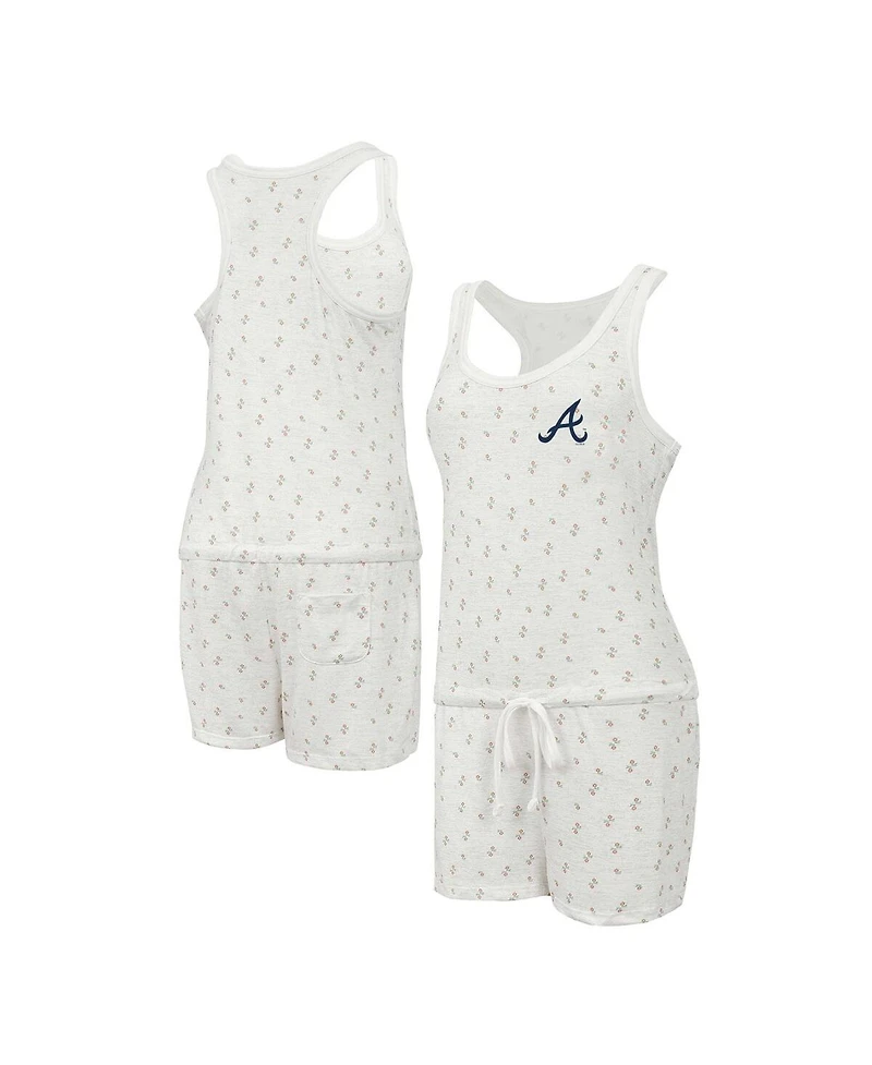 Concepts Sport Women's Cream Atlanta Braves Gardner Hacci Knit Romper