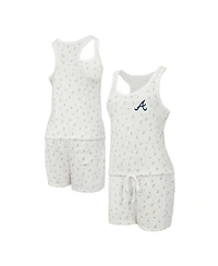Concepts Sport Women's Cream Atlanta Braves Gardner Hacci Knit Romper