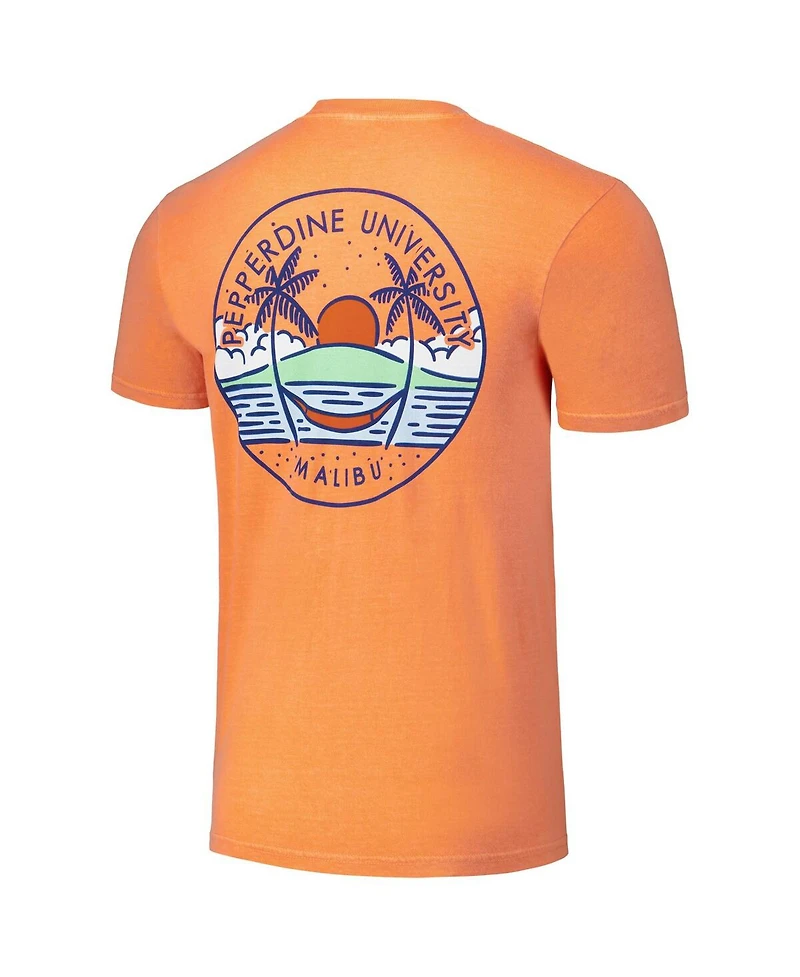 Image One Men's and Women's Orange Pepperdine Waves Scenic Comfort Colors T-Shirt