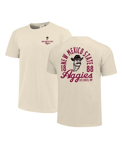Image One Men's Cream New Mexico State Aggies Comfort Colors Mascot Overlay T-Shirt