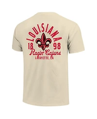 Image One Men's Cream Louisiana Ragin' Cajuns Comfort Colors Mascot Overlay T-Shirt