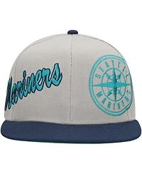 Mitchell & Ness Men's Gray Seattle Mariners Knock Out Panel Snapback Hat