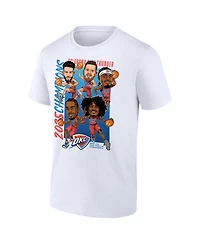 Fanatics Men's White Oklahoma City Thunder 2025 Nba Finals Champions Big Tall Caricature Roster T-Shirt