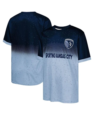 Outerstuff Big Boys and Girls Navy Sporting Kansas City Stalwart Defender T-Shirt