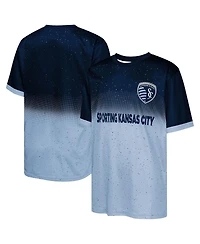 Outerstuff Big Boys and Girls Navy Sporting Kansas City Stalwart Defender T-Shirt