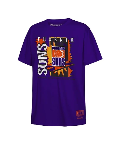 Mitchell & Ness Big Boys and Girls Purple Phoenix Suns Retro '90s Poster T-Shirt