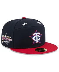 New Era Men's Navy/Red Minnesota Twins 2025 Mlb All-Star Game Workout Side Patch 59FIFTY Fitted Hat