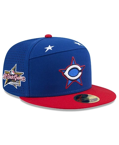 New Era Men's Blue/Red Cincinnati Reds 2025 Mlb All-Star Game Workout Side Patch 59FIFTY Fitted Hat