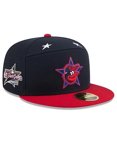 New Era Men's Navy/Red Baltimore Orioles 2025 Mlb All-Star Game Workout Side Patch 59FIFTY Fitted Hat
