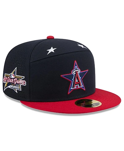 New Era Men's Navy/Red Los Angeles Angels 2025 Mlb All-Star Game Workout Side Patch 59FIFTY Fitted Hat