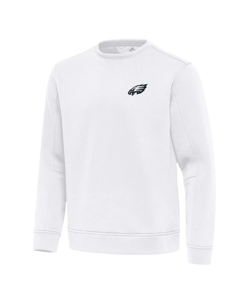 Antigua Men's White Philadelphia Eagles Relevant Lightweight Pullover Sweatshirt