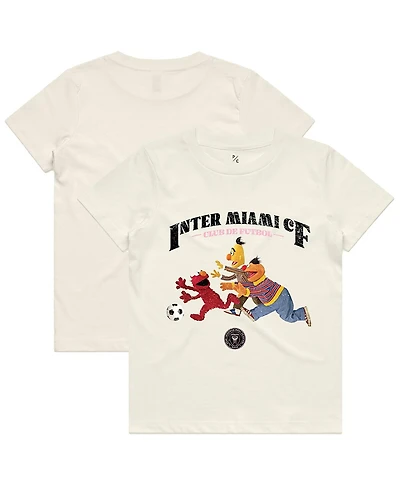 Peace Collective Big Boys and Girls Cream Inter Miami Cf Photorealistic T-Shirt