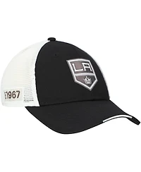 Fanatics Men's Black Los Angeles Kings Authentic Pro Draft Adjustable Trucker Hat