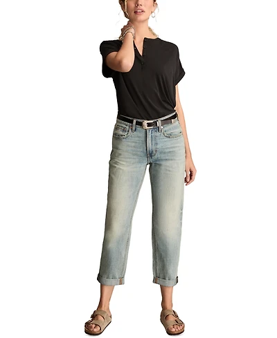 Lucky Brand Women's Cotton Mid-Rise Tapered Boy Jeans